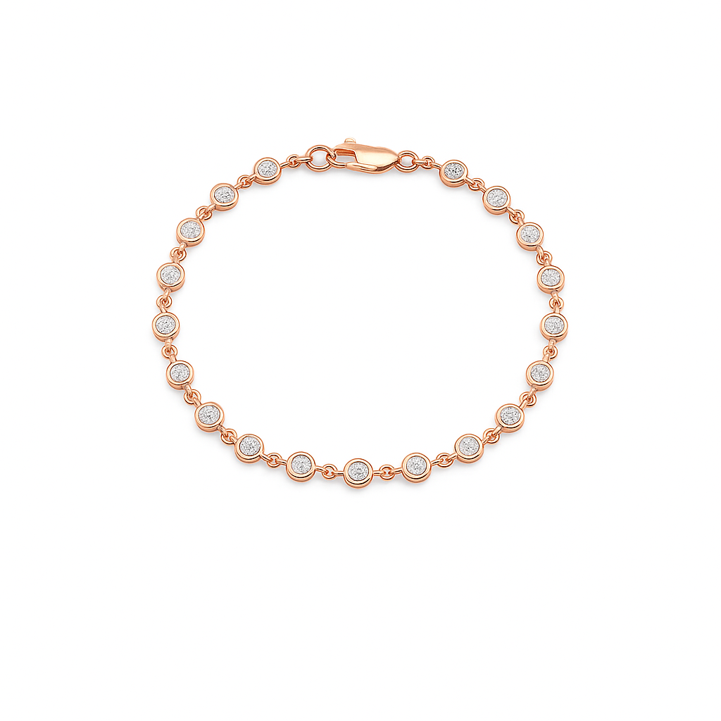 19 Stone Diamond By The Yard Bracelet (2.00 ct.) Bezel Set in 14K Gold