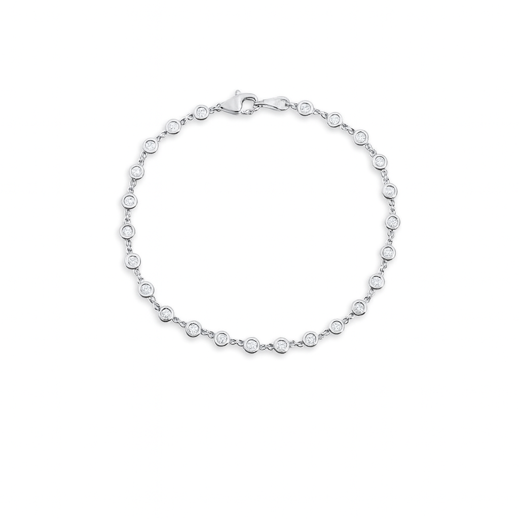 22 Stone Diamond By The Yard Bracelet (0.80 ct.) in 14K Gold