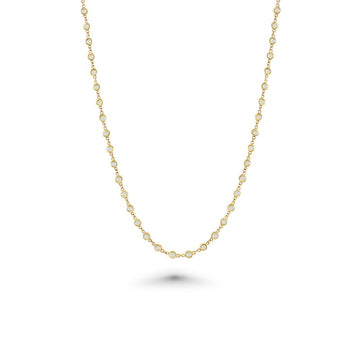 61 Stone Diamond By The Yard Necklace, Bezel Set Diamond Station Necklace (2.25 ct.) in 14K Gold