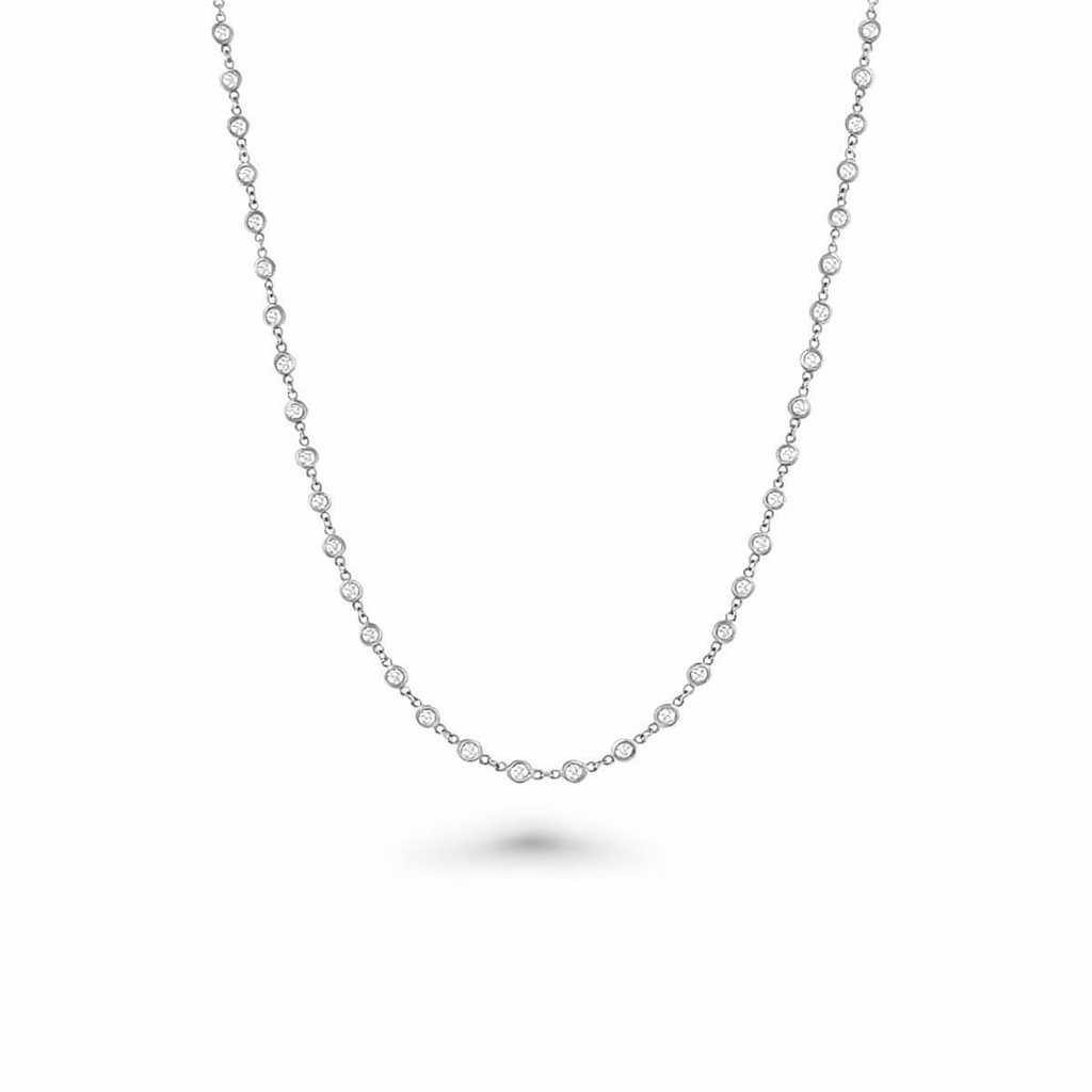 61 Stone Diamond By The Yard Necklace, Bezel Set Diamond Station Necklace (2.25 ct.) in 14K Gold