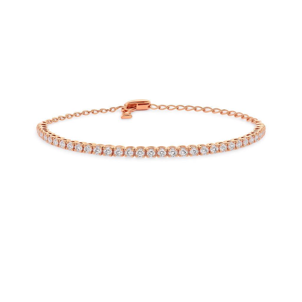 Adjustable Diamond Tennis Bracelet (0.70 ct.) Buttercup Setting in 14K Gold