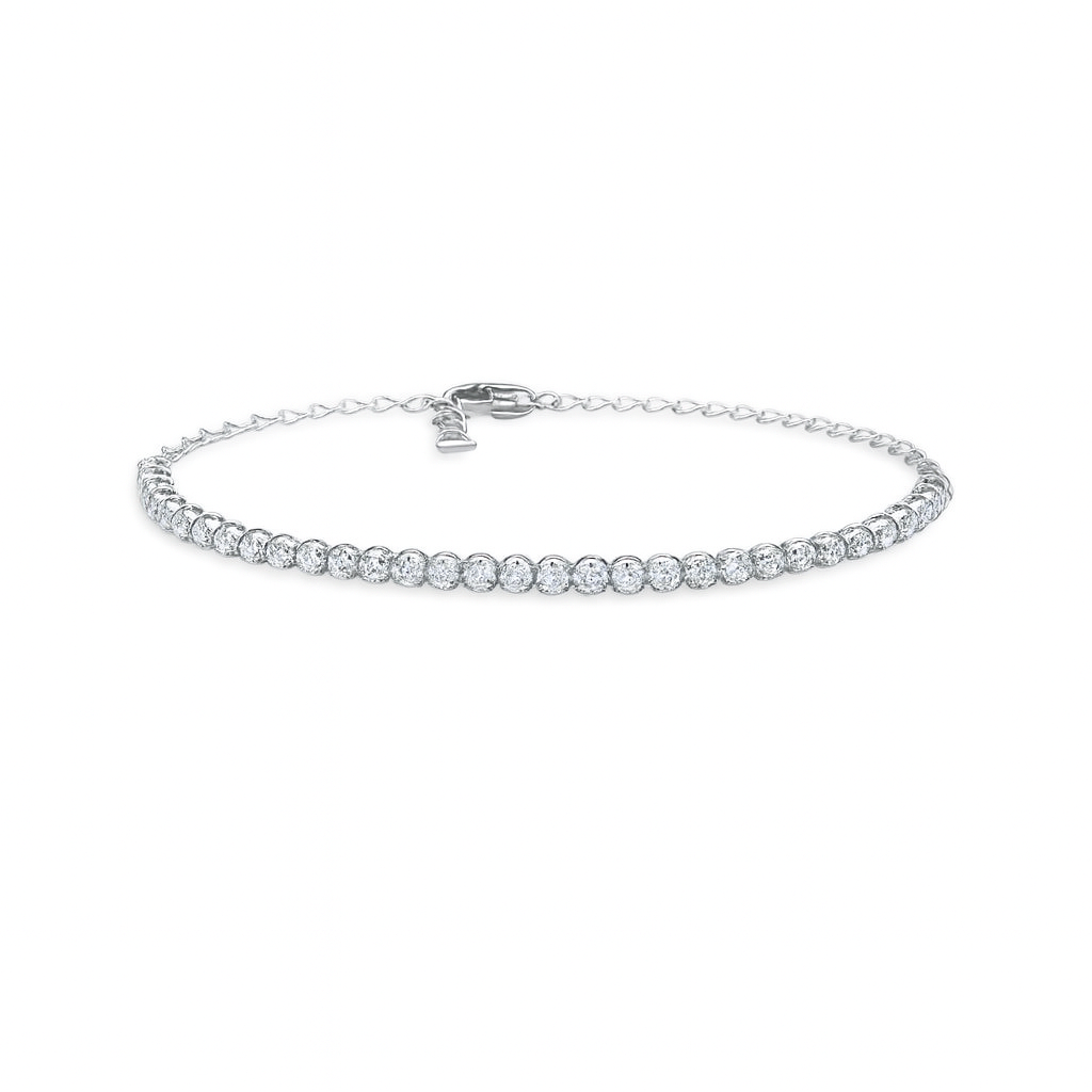 Adjustable Diamond Tennis Bracelet (0.70 ct.) Buttercup Setting in 14K Gold