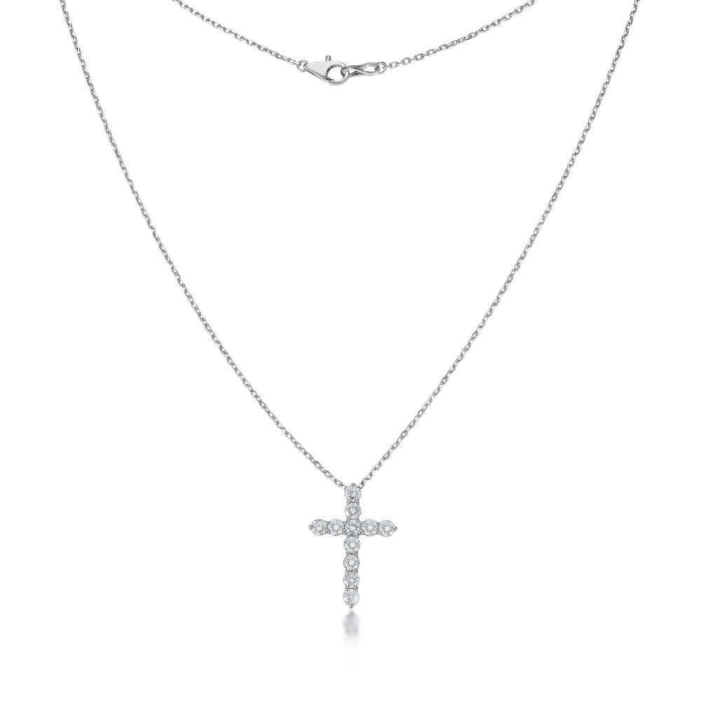 Diamond Cross Necklace (1.25 ct.) in 14K Gold