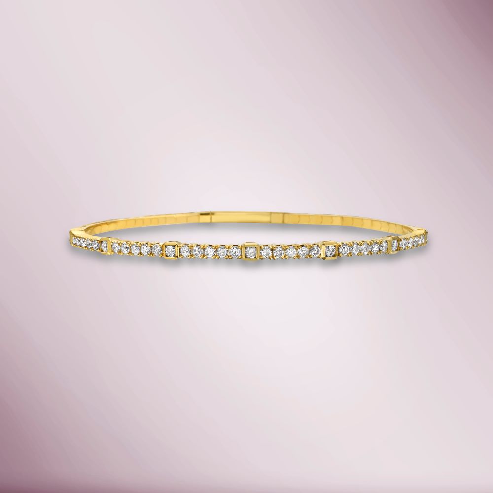 Diamond Flexible Bangle Bracelet (1.35 ct.) in 14K Gold
