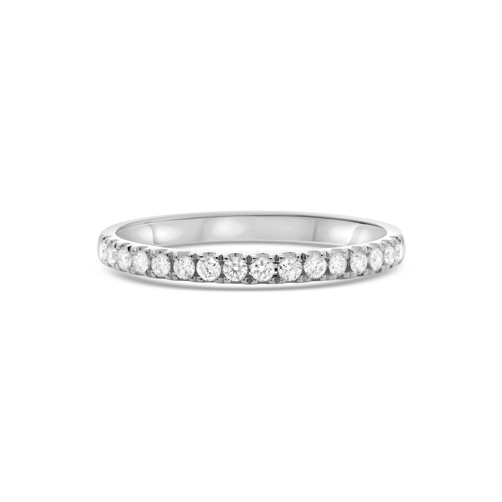 Diamond Halfway Pave Band in 14K Gold, 1.90 mm wide