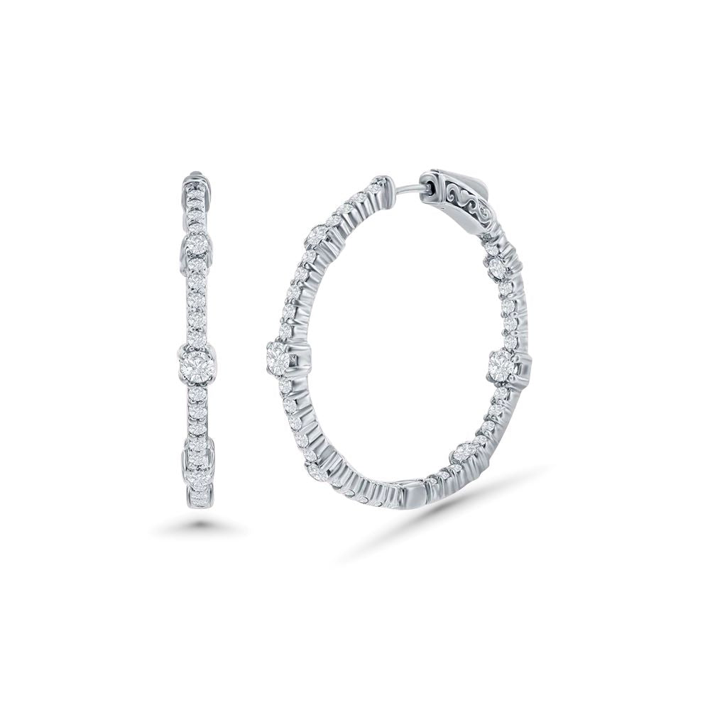 Diamond Inside-Out Hoop Earrings (2.00 ct.) in 14K Gold