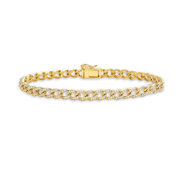 Diamond Mini Cuban Link Bracelet (1.00 ct.) 5 mm Pave' Setting in 14K Gold