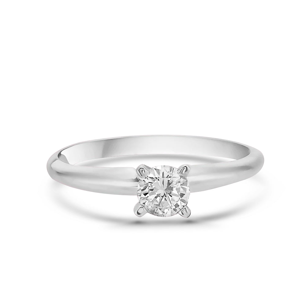 Diamond Solitaire Engagement Ring (0.10-0.30 ct.) 4-Prongs Setting in 14K Gold