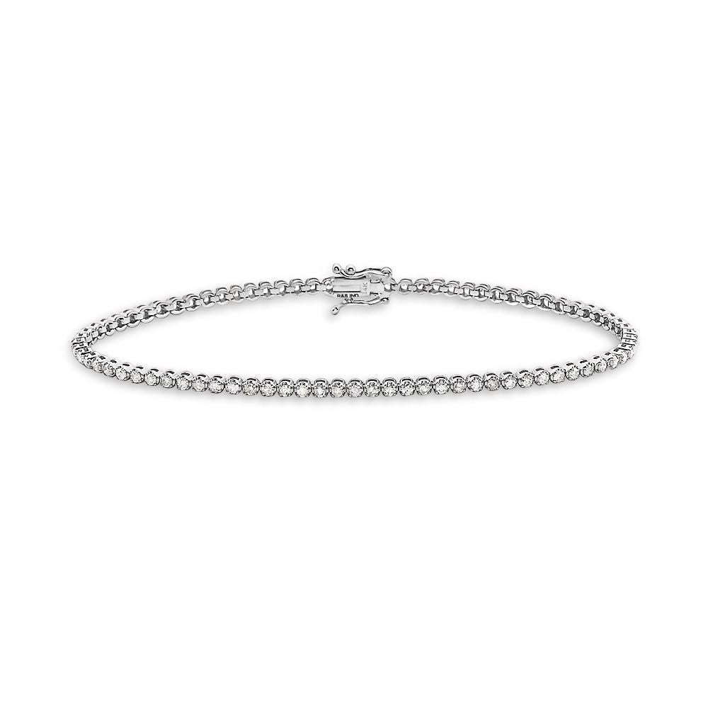 Diamond Tennis Bracelet (1.00 ct.) Buttercup Setting in 14K Gold