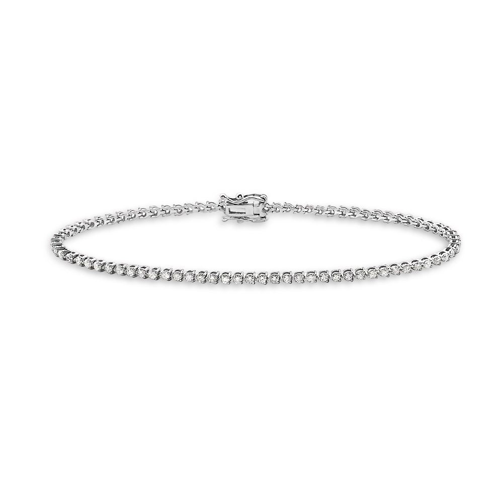 Diamond Tennis Bracelet (1.50 ct.) 1.7 mm 3-Prongs Setting in 14K Gold