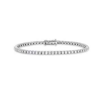 Diamond Tennis Bracelet (1.50 ct.) 4-Prongs Setting in 14K Gold - Made in Italy