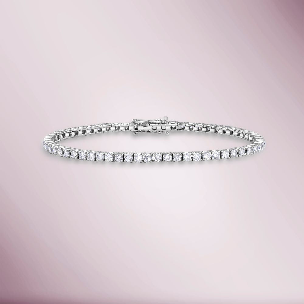 Diamond Tennis Bracelet (2.50 ct.) 4-Prongs Setting in 14K Gold - Made in Italy