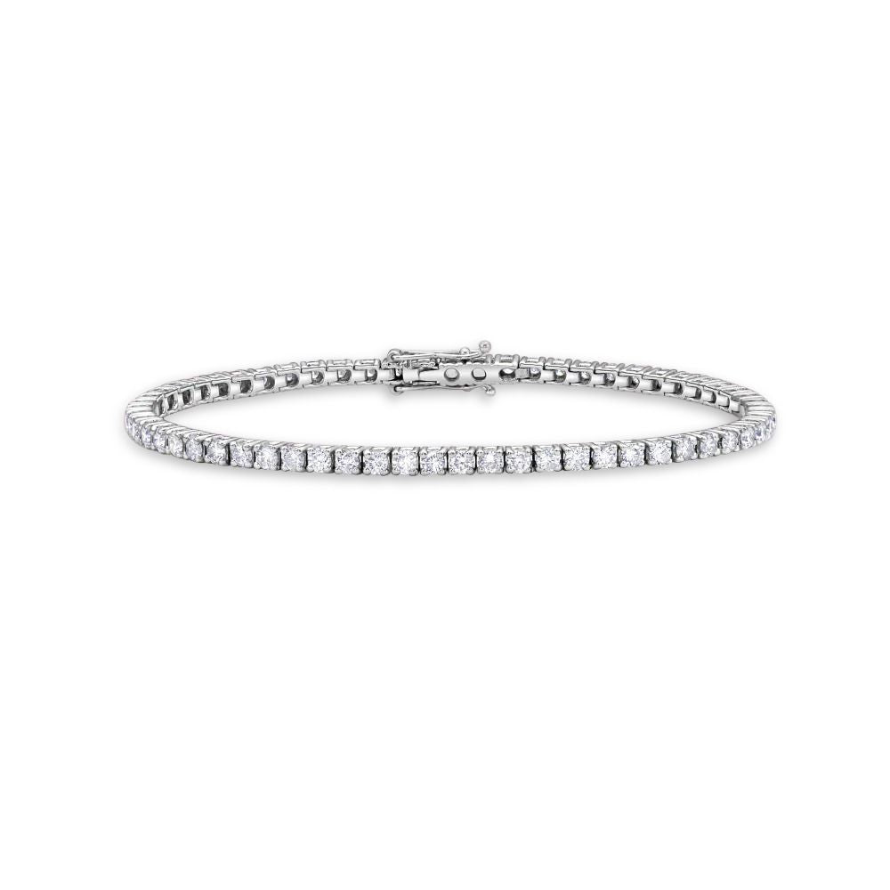 Diamond Tennis Bracelet (2.50 ct.) 4-Prongs Setting in 14K Gold - Made in Italy