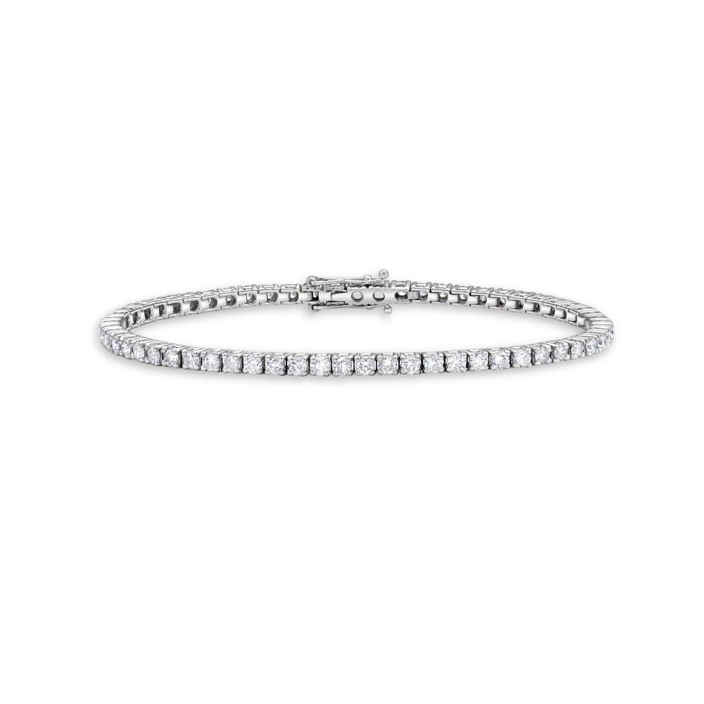 Diamond Tennis Bracelet (3.00 ct.) 4-Prongs Setting in 14K Gold - Made in Italy