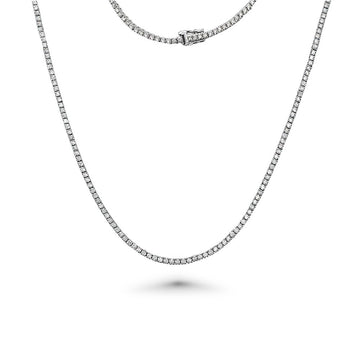 Diamond Tennis Necklace (10.30 ct.) 2.7 mm 4-Prongs Setting in 14K Gold