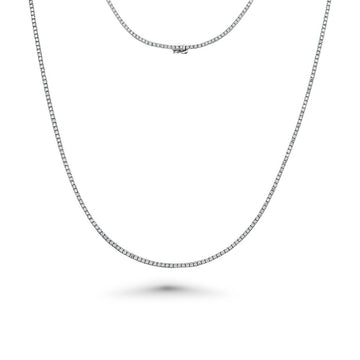 Diamond Tennis Necklace (4.50 ct.) 1.7 mm 4-Prongs Setting in 14K Gold