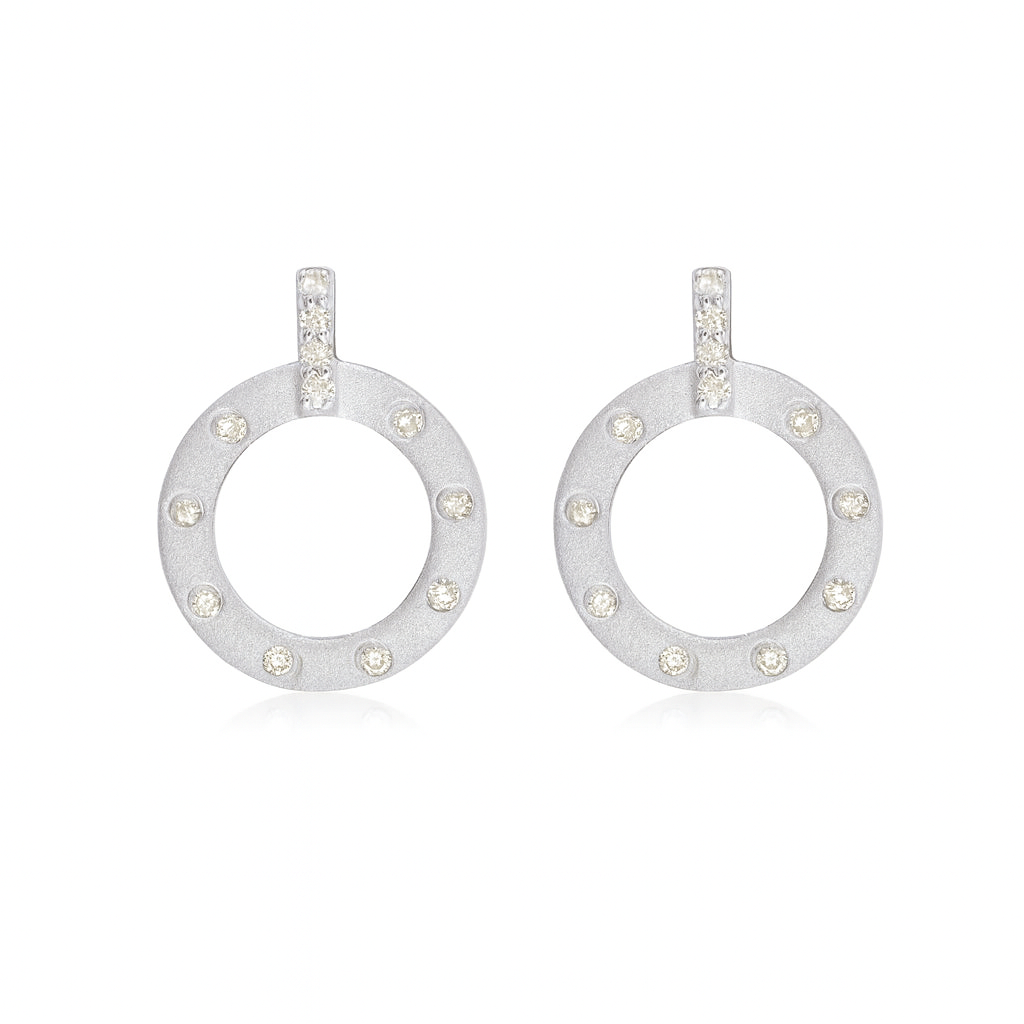 Diamond Circle Earrings (0.20 ct.) in 14K Gold