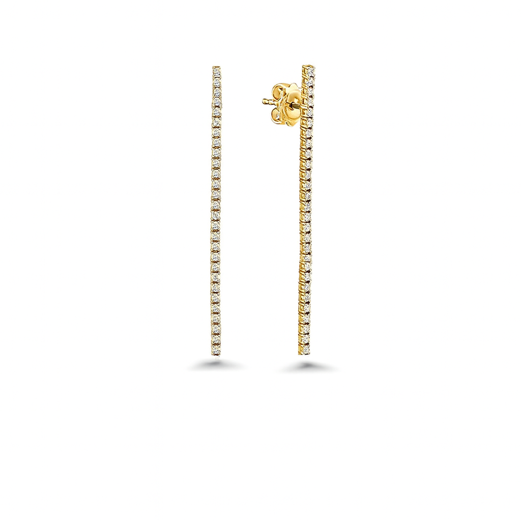 Diamond Line Tennis Earrings (0.60 ct.) in 14K Gold
