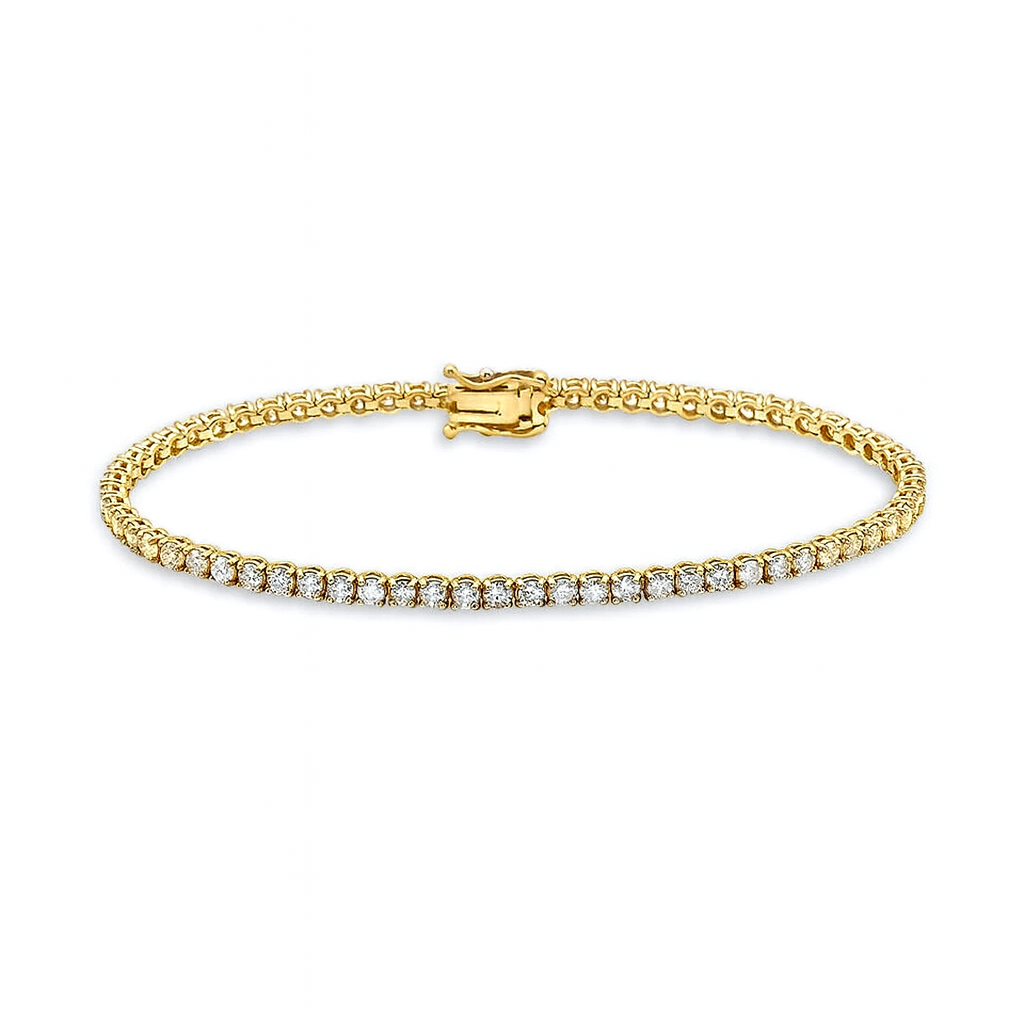 Diamond Tennis Bracelet (3.30 ct.) 2.30 mm 4-Prongs Setting in 14K Gold