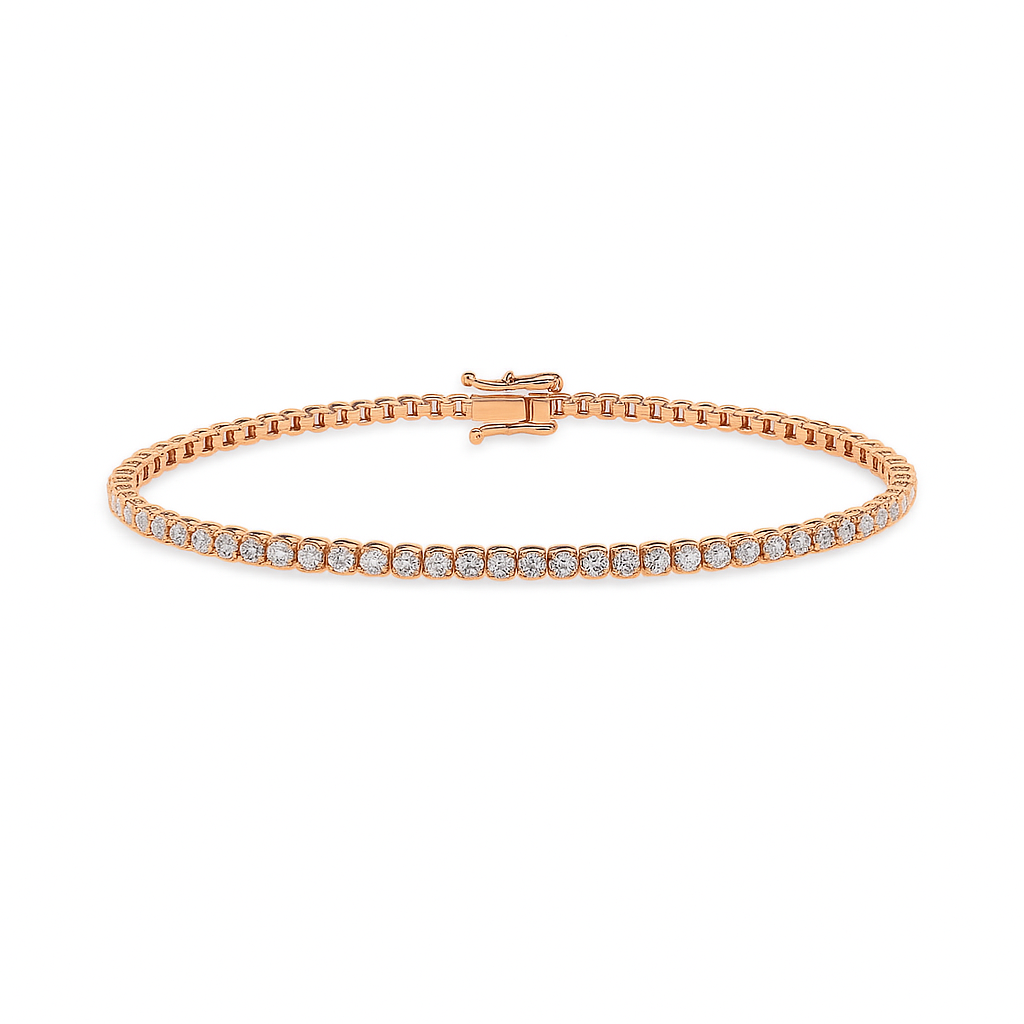 Diamond Tennis Bracelet (4.00 ct.) 4.5 mm Buttercup Setting in 14K Gold