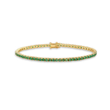 Emerald Tennis Bracelet (3.65 ct.) 4-Prongs Setting in 14K Gold