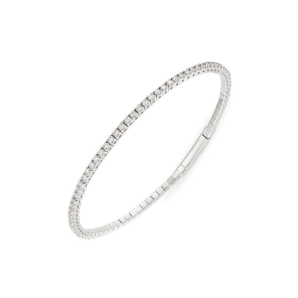 HalfWay Flexible Diamond Stackable Bangle Bracelet Cuff