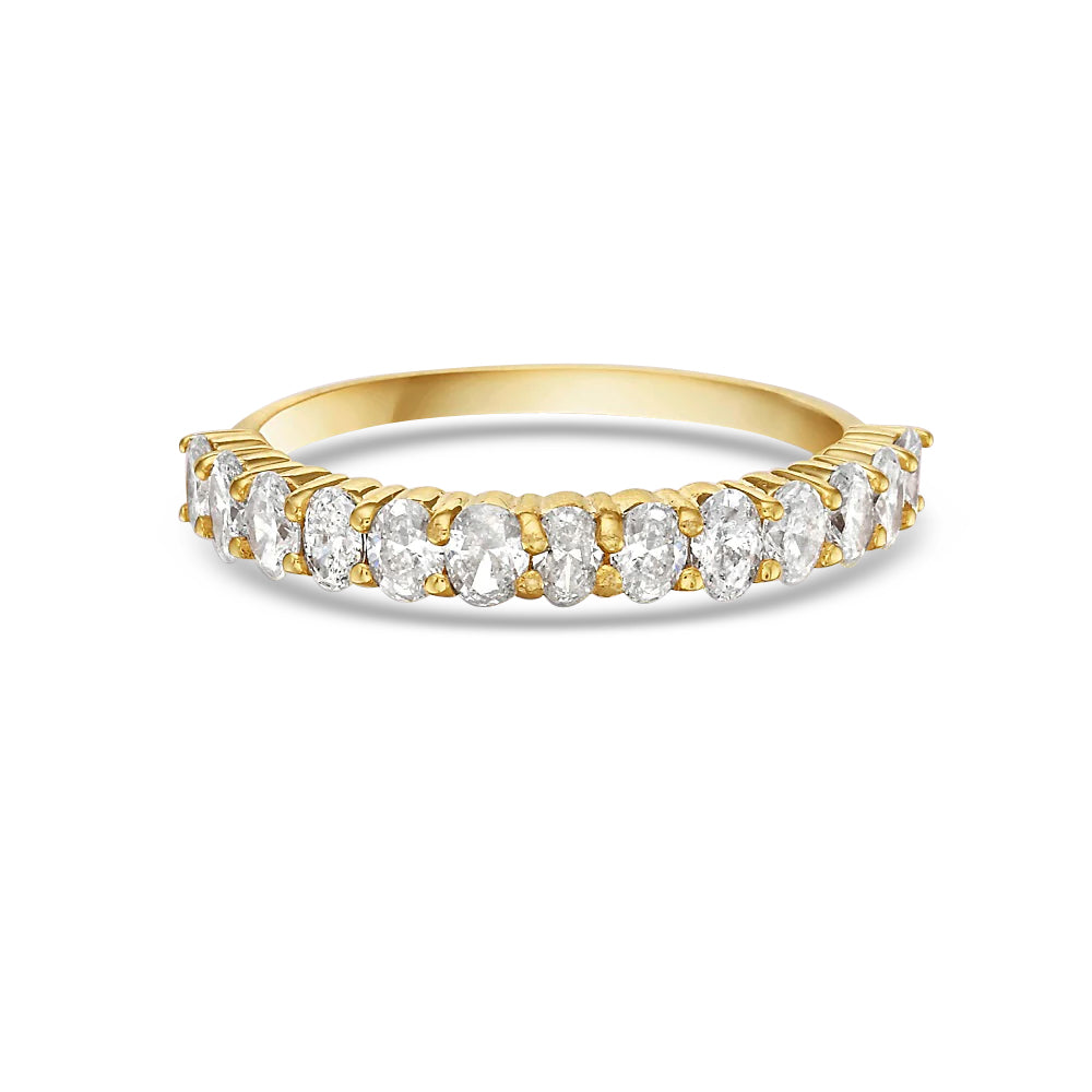 HalfWay Oval Diamond Band Ring (0.85 ct.) in 14K Gold