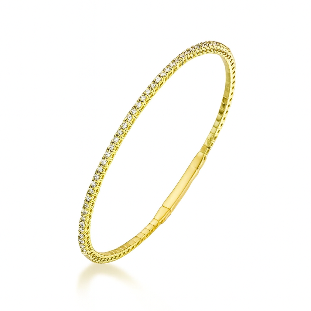 HalfWay Flexible Diamond Thin Stackable Bangle Bracelet Cuff (1.00 ct.) in 14K Gold
