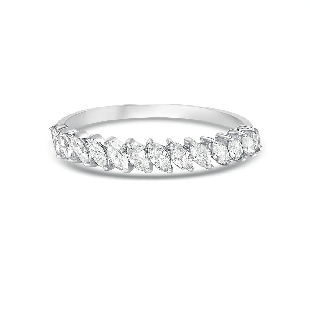 HalfWay Marquise Diamond Eternity Band Ring (0.60 ct.) in 14K Gold