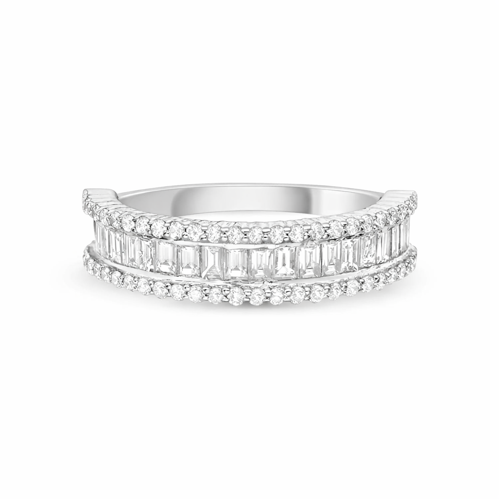 Halfway Baguette and Diamond Band Ring (1.05 ct.) in 14K Gold