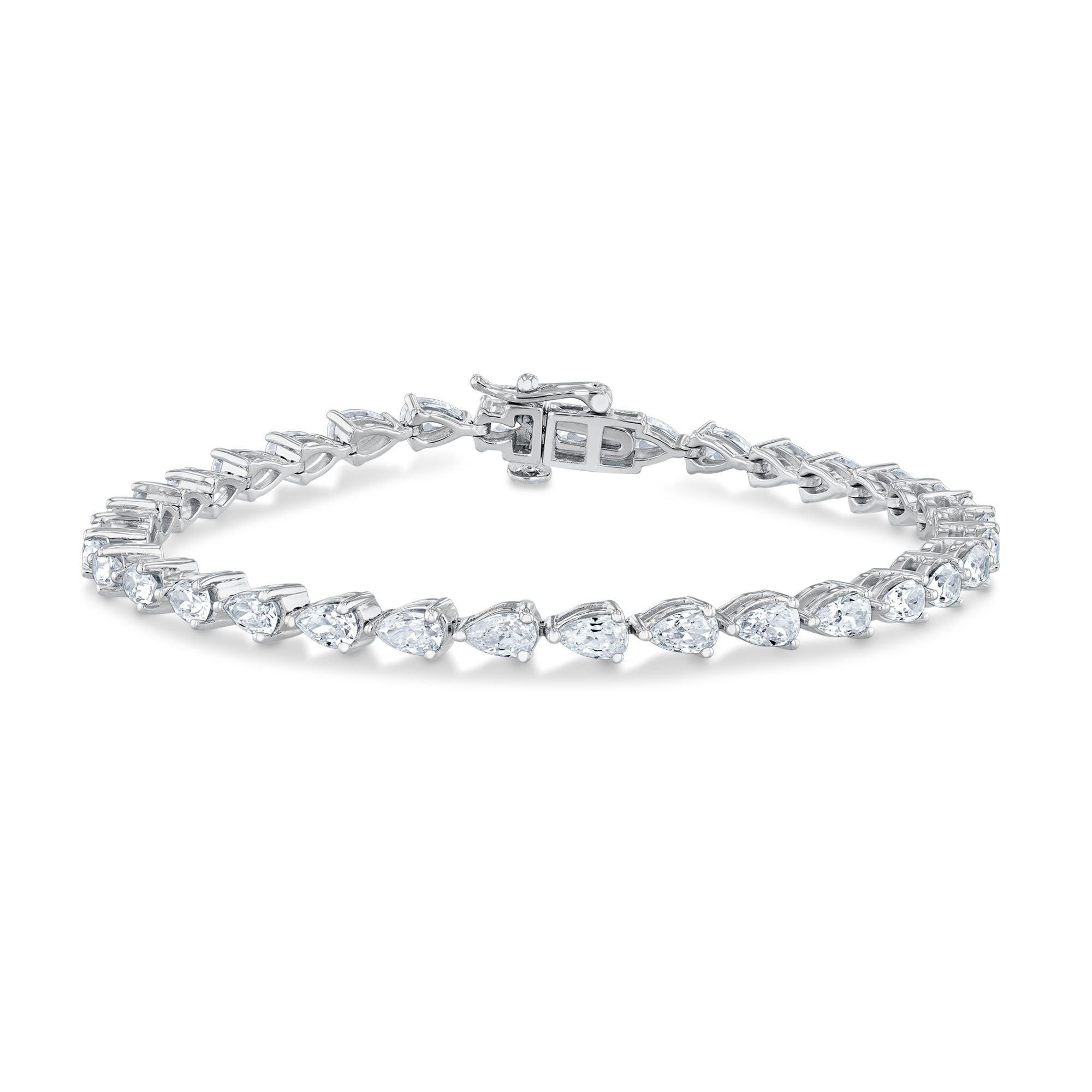 Lab Grown Diamond Pear Shape East-West Tennis Bracelet (4.50 ct.) Prongs Setting in 14K Gold (Copy)
