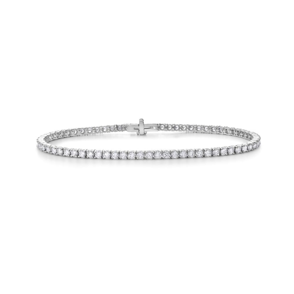 Lab Grown Diamond Tennis Bracelet (5.00 ct.) 3.00mm 4-Prongs Setting in 14K Gold