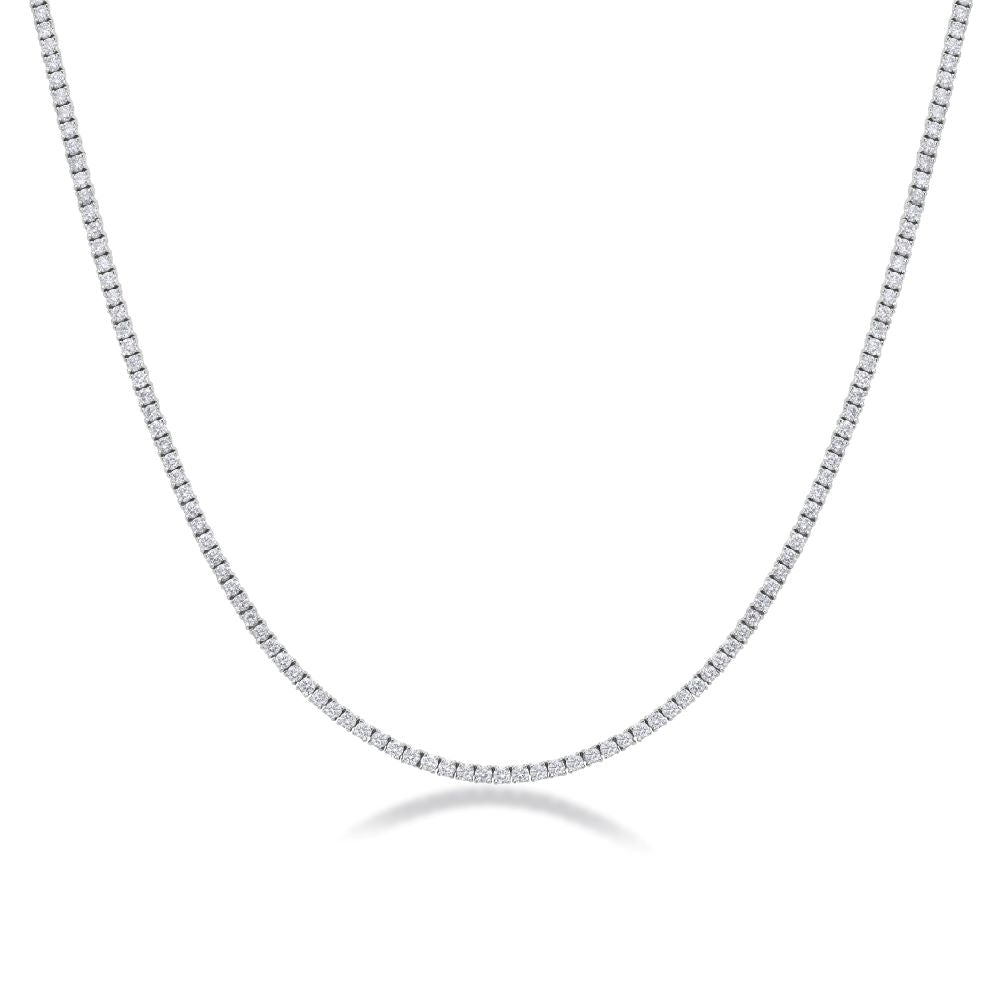 Lab Grown Diamond Tennis Necklace (6.00ct.) 2.50 mm 4-Prongs Setting in 14K Gold