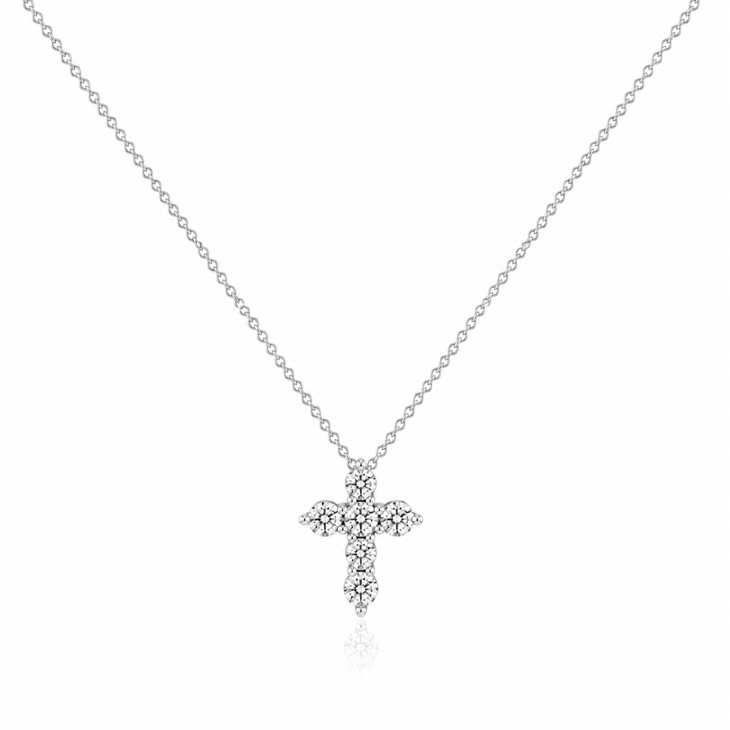Lab Grown Diamond (0.50 Carats) Cross Necklace in 14K Gold