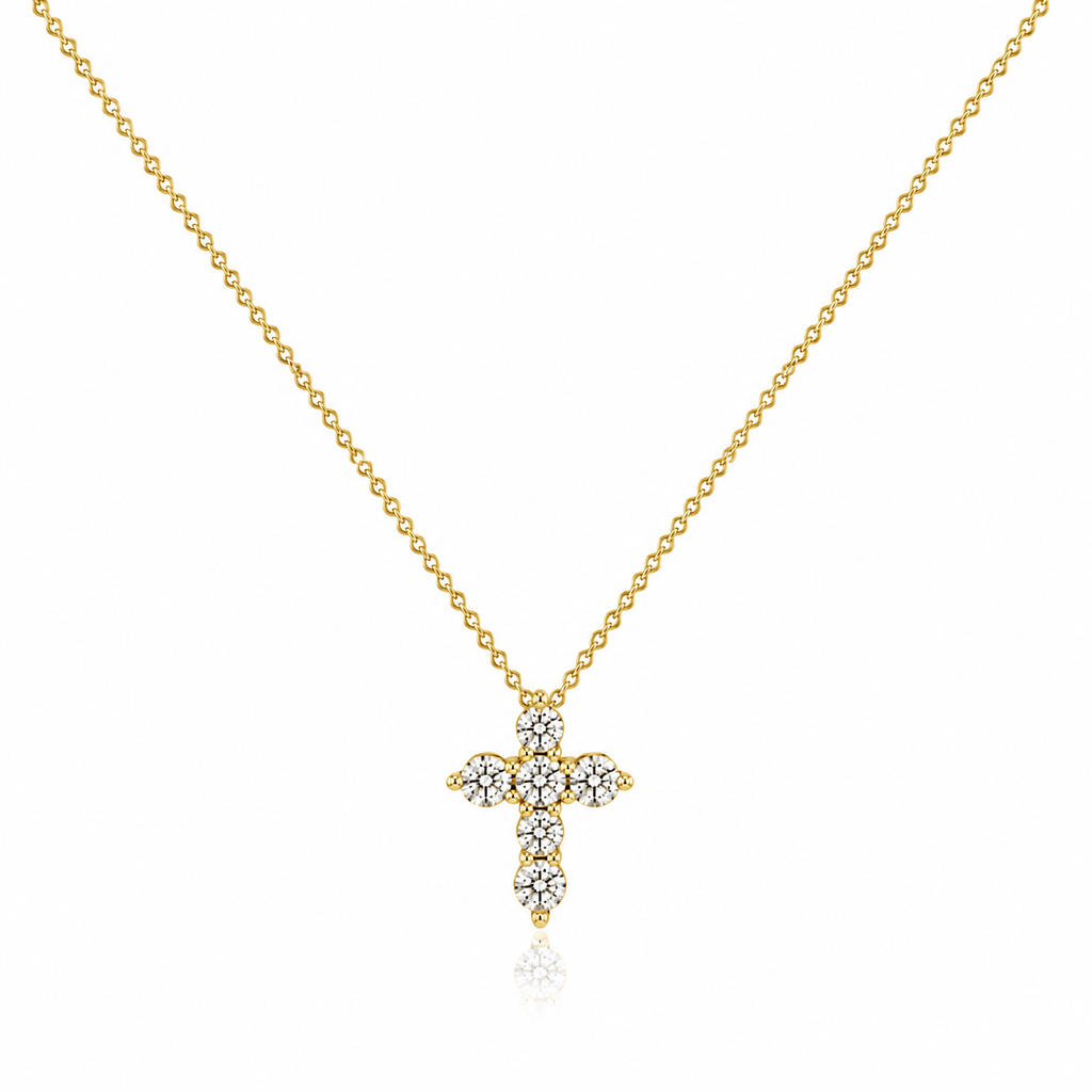 Lab Grown Diamond (0.50 Carats) Cross Necklace in 14K Gold