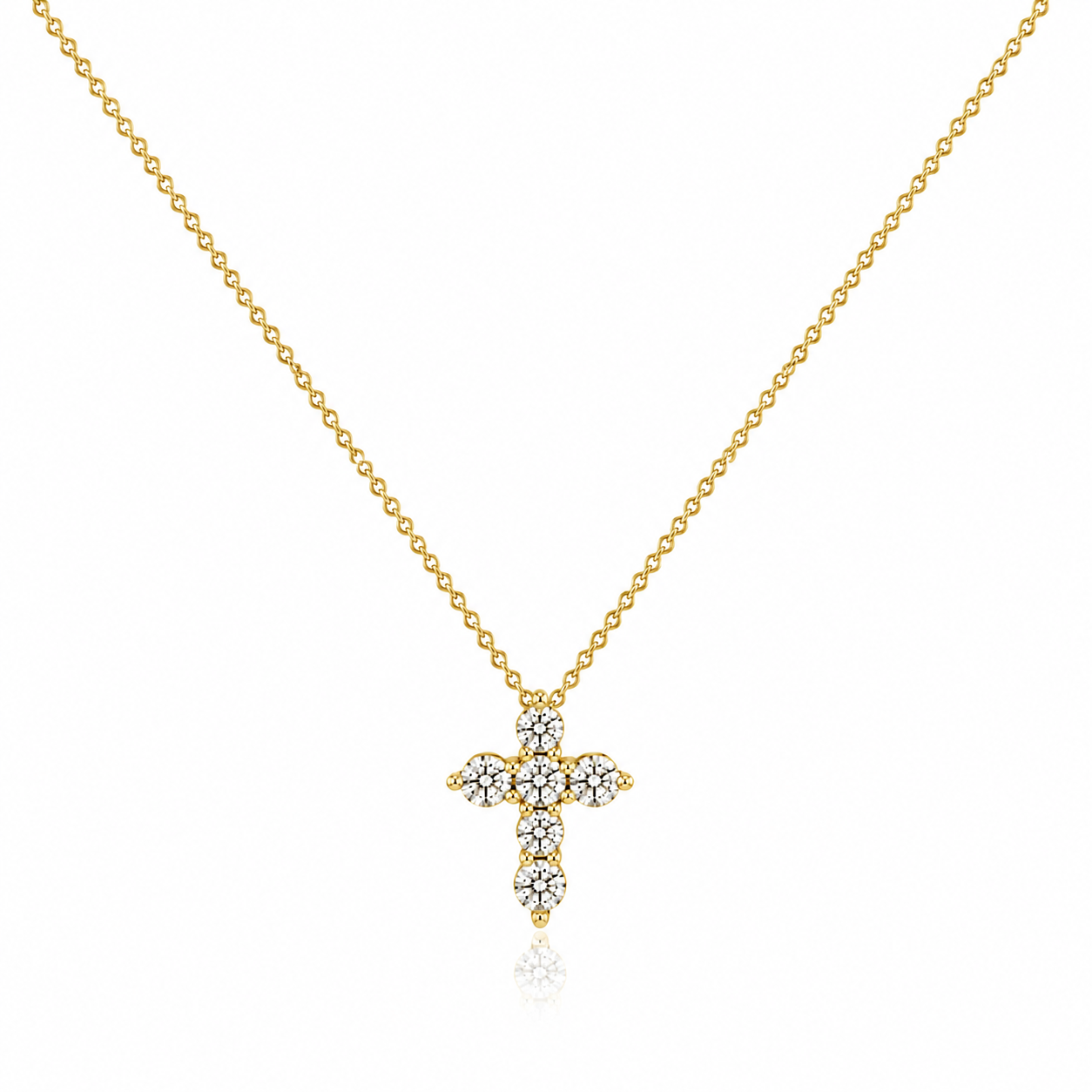 Lab Grown Diamond (0.50 Carats) Cross Necklace in 14K Gold