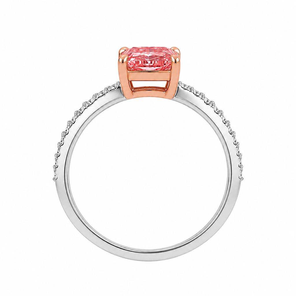 Lab Grown Diamond (2.50 ct.) Radiant Pave' Band Engagement Ring in 14K Gold