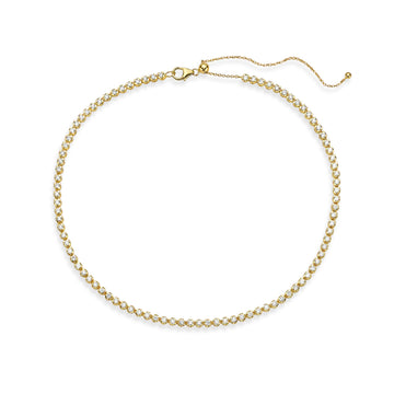 Multiway Diamond Tennis Choker Necklace + Double Wrap Bracelet, (2.53 ct.) Buttercup Setting in 14K Gold