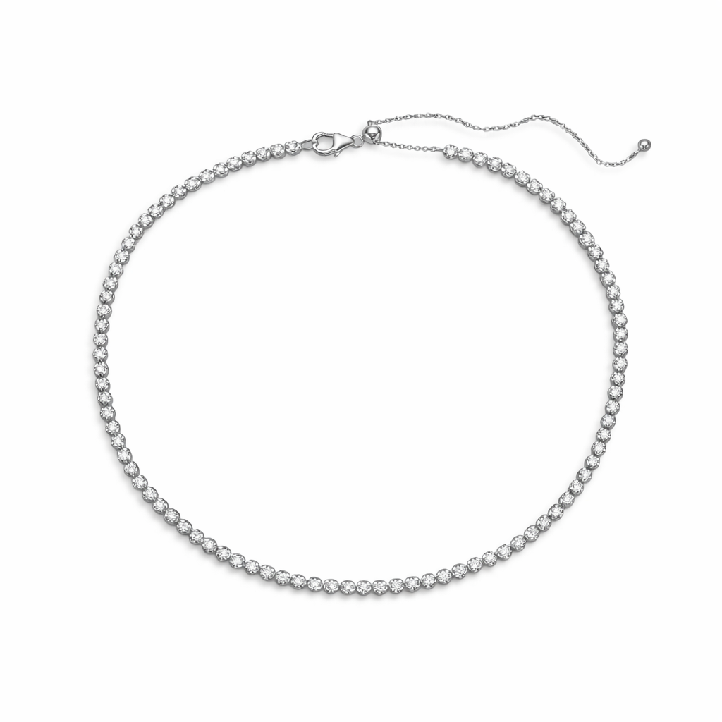 Multiway Diamond Tennis Choker Necklace + Double Wrap Bracelet, (2.53 ct.) Buttercup Setting in 14K Gold