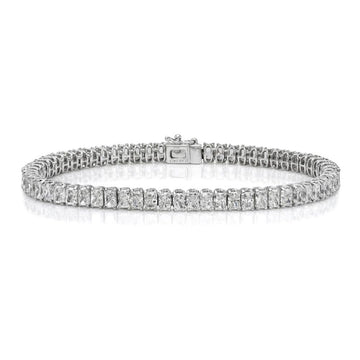 Oval Shape Diamond Tennis Bracelet (11.75 ct.) 4-Prongs Setting in 18K Gold