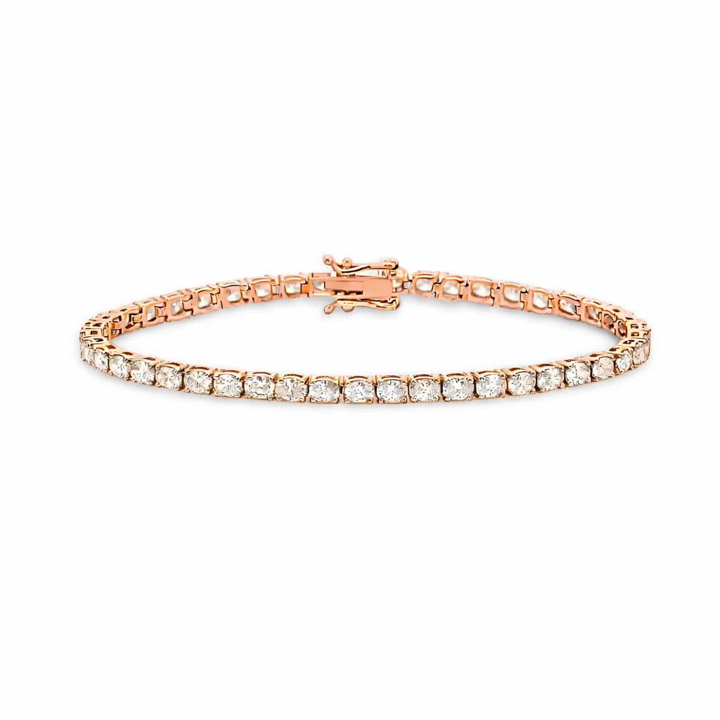 Oval Shape Diamond Tennis Bracelet (5.00 ct.) 4.75 mm 4-Prongs Setting in 14K Gold