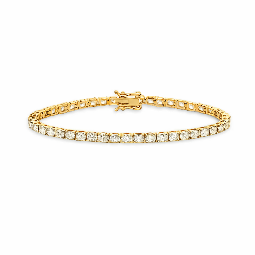 Oval Shape Diamond Tennis Bracelet (5.00 ct.) 4.75 mm 4-Prongs Setting in 14K Gold
