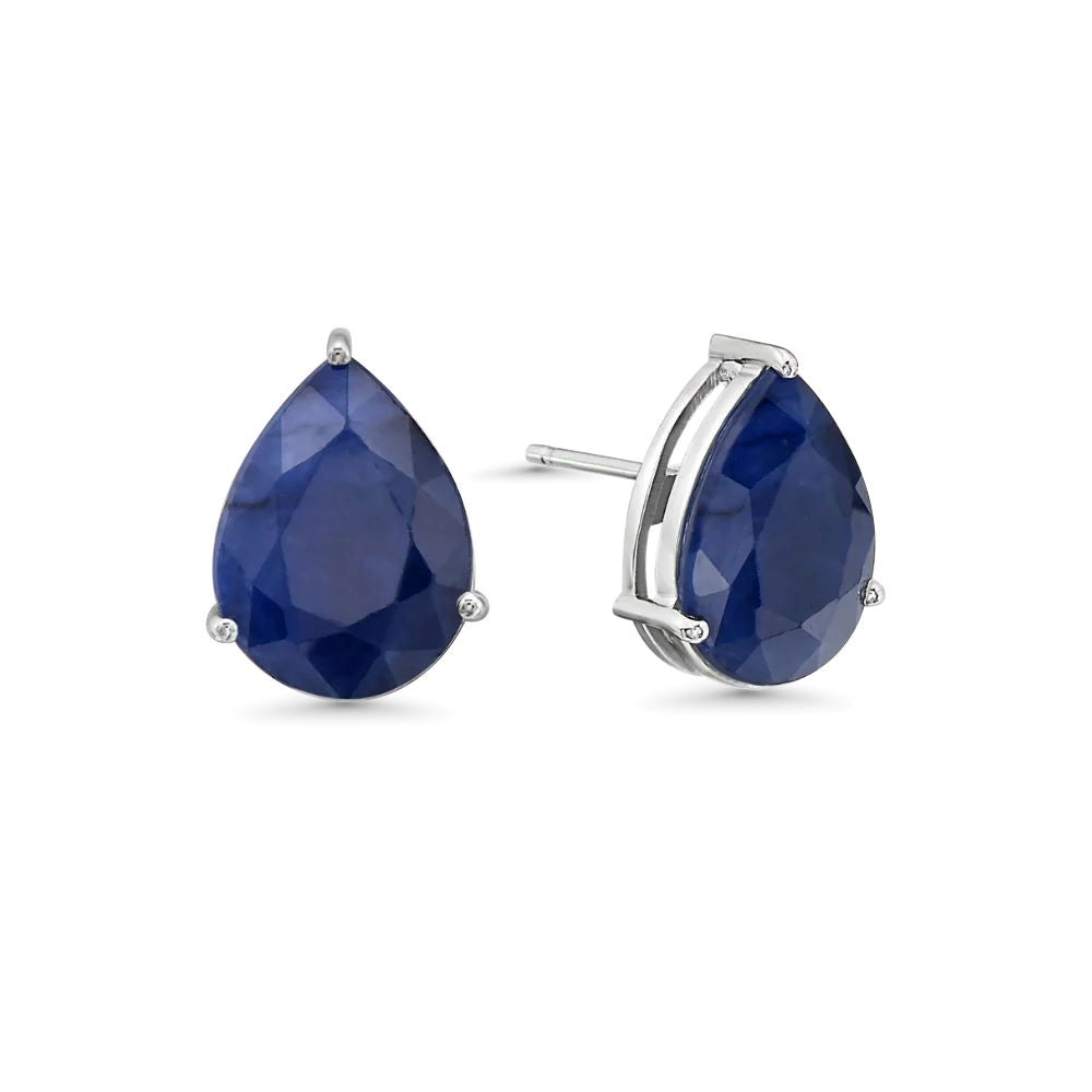 Pear Shape Blue Sapphire Earrings (8.20 ct.) in 14K Gold