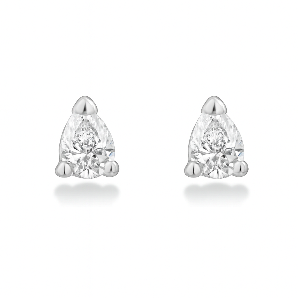 Pear Shape Diamond Micro Studs Earrings (0.20 ct.) in 14K Gold