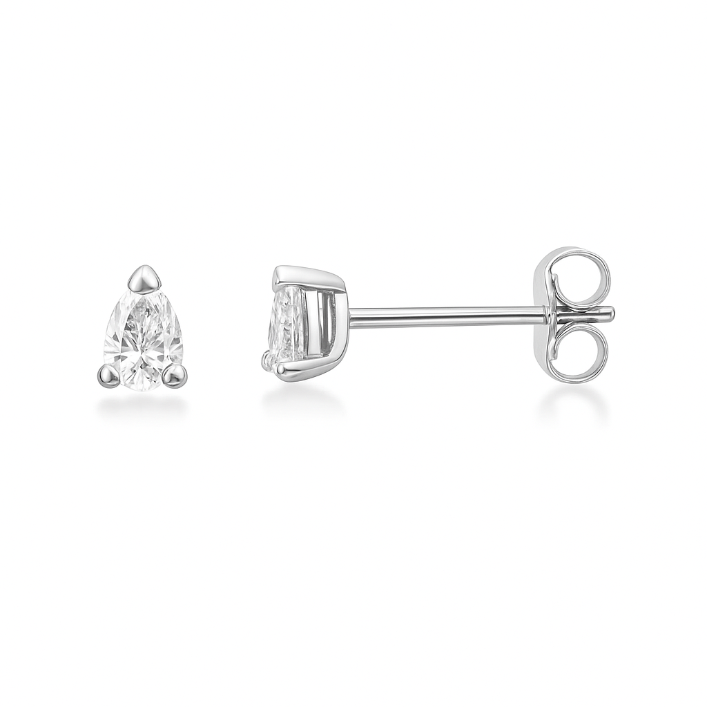 Pear Shape Diamond Micro Studs Earrings (0.20 ct.) in 14K Gold