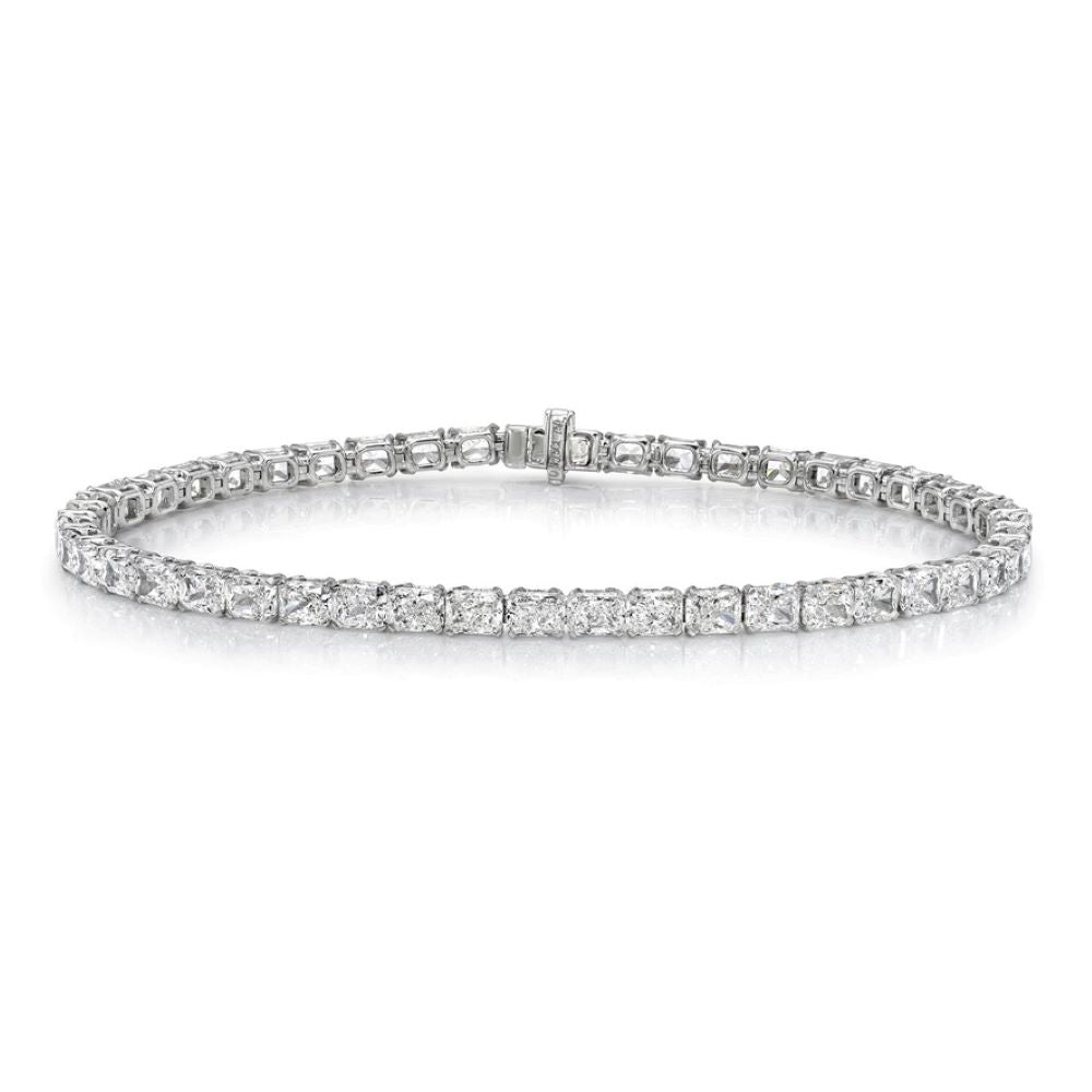 Radiant Cut Diamond Tennis Bracelet (9.75 ct.) 4-Prongs Setting in 18K Gold
