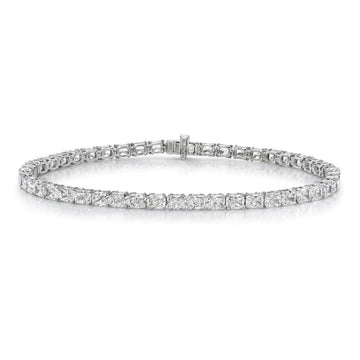 Radiant Cut Diamond Tennis Bracelet (9.75 ct.) 4-Prongs Setting in 18K Gold