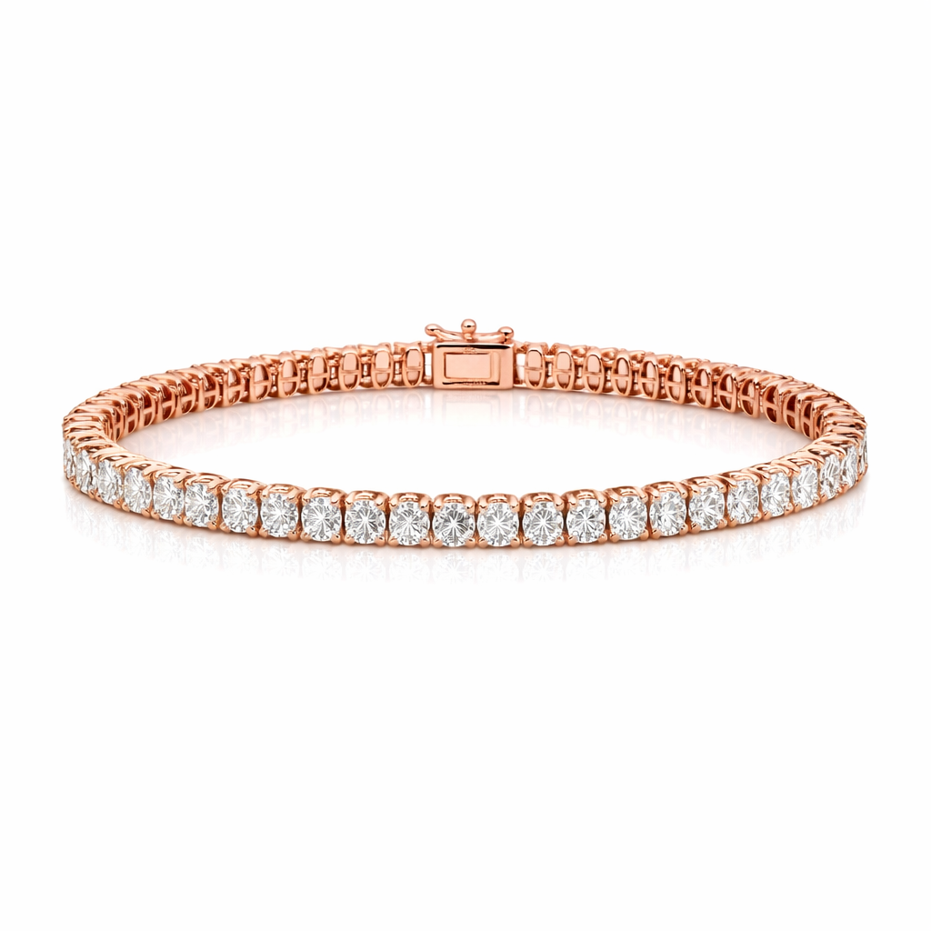 Radiant Shape Diamond Tennis Bracelet (11.75 ct.) 4-Prongs Setting in 18K Gold