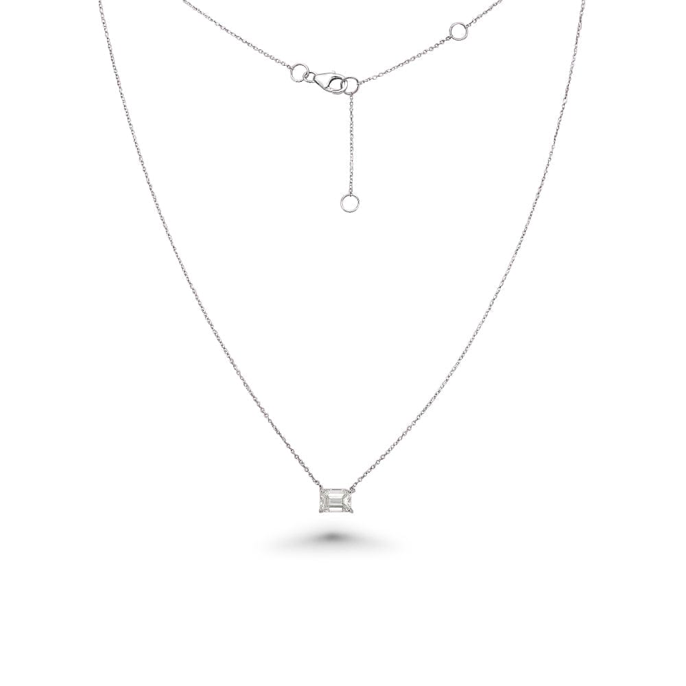 Rectangular Emerald Cut Diamond Necklace 1.10ct