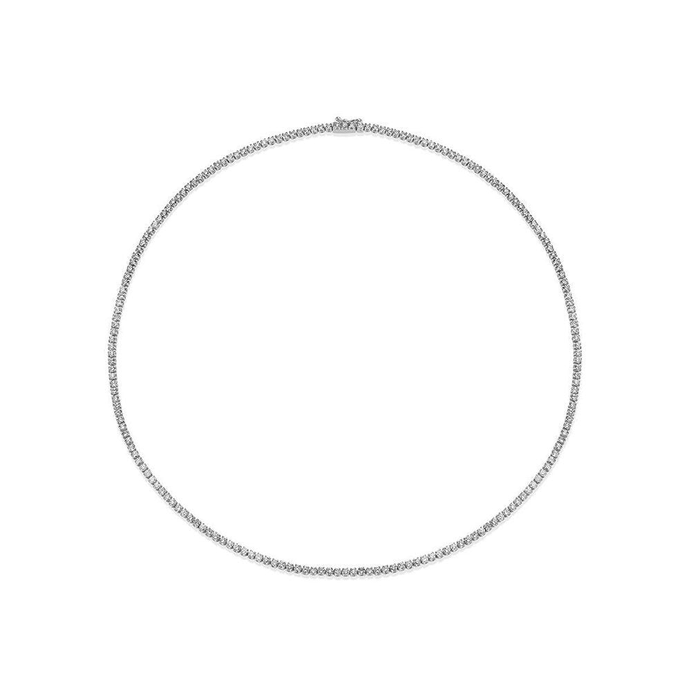 Diamond Tennis Necklace (8.05 ct.) 2.3 mm 4-Prongs Setting in 14K Gold